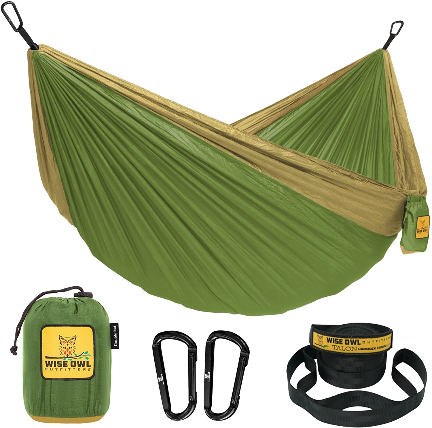 Camping Hammock - Portable Hammock Single or Double Hammock Camping Accessories for Outdoor, Indoor W/ Tree Straps