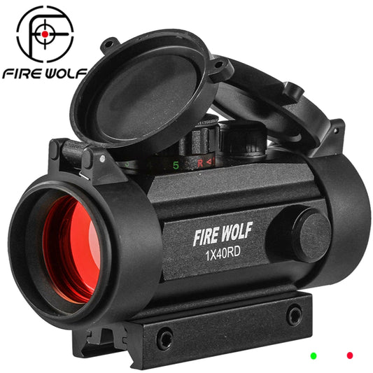 1X40 Hunting Riflescopes Tactical Holographic Red Dot Green 11Mm/20Mm Mount Optical Sight Rifle Gun Scope Airsoft Arma